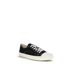 Black Cotton Low Top Sneakers