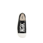 Black Cotton Low Top Sneakers