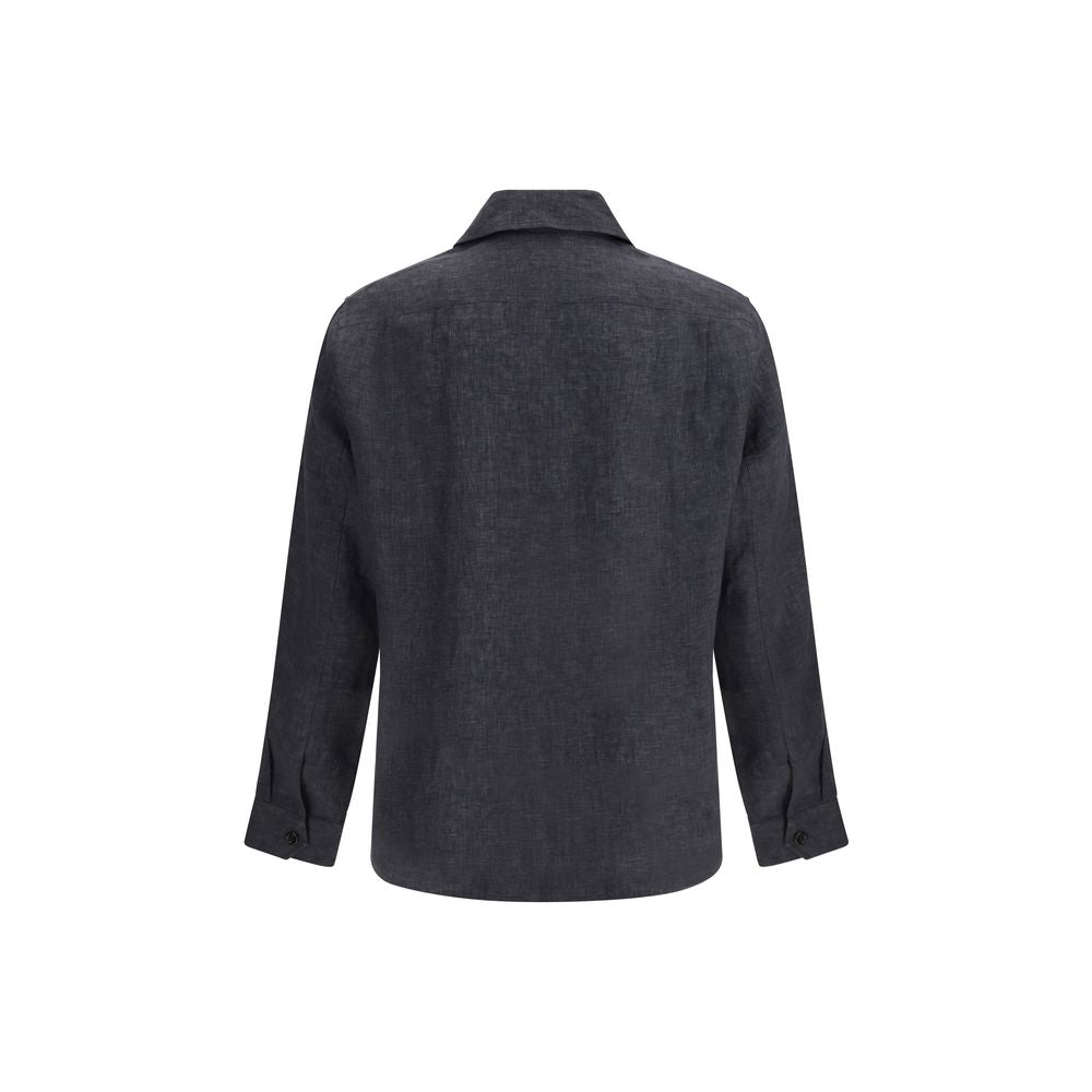 Gray Linen Pattern Shirt