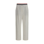 White Cotton Casual Pants