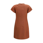 Brown Viscose Casual Dress