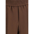 Brown Viscose Casual Pants