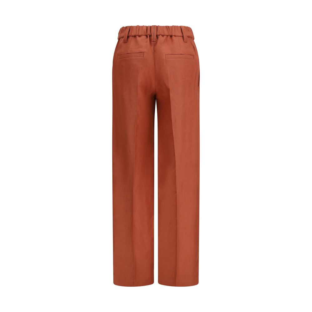 Multicolor Linen Casual Pants