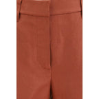 Multicolor Linen Casual Pants