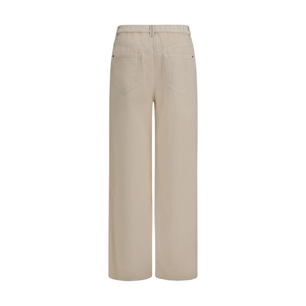 Beige Cotton Jeans Denim