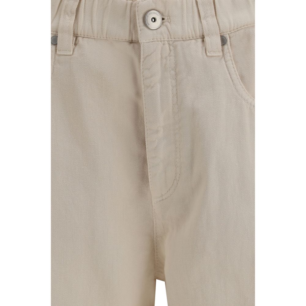 Beige Cotton Jeans Denim