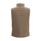 Beige Polyester Sleveless Jacket