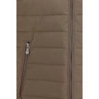 Beige Polyester Sleveless Jacket