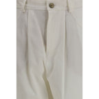Beige Silk Casual Pants