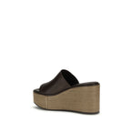 Brown Calf Leather Bos Taurus Platform Sandals