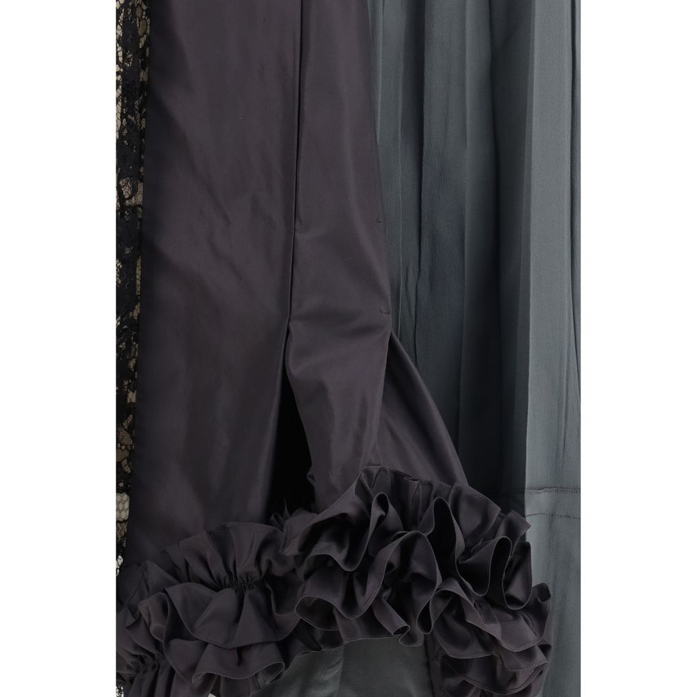 Multicolor Silk Midi Skirt