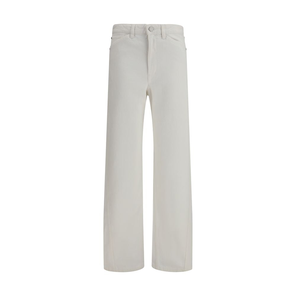 White Cotton Casual Pants