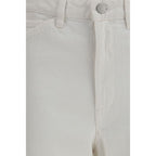 White Cotton Casual Pants