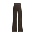 Brown Silk Casual Pants