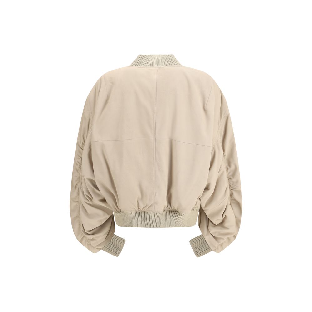 Beige Leather Jacket