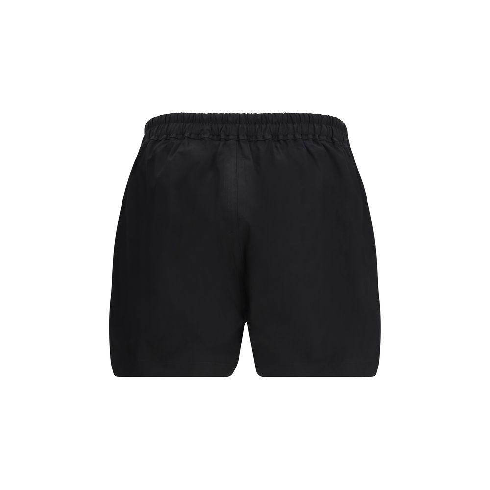 Black Cotton Bermuda Shorts