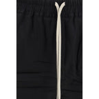 Black Cotton Bermuda Shorts