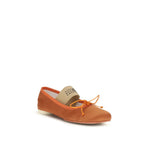 Orange Viscose Ballet Flats