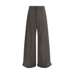 Gray Cotton Casual Pants
