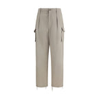 Beige Cotton Cargo Pants