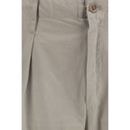 Beige Cotton Cargo Pants