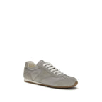 Gray Calf Leather Bos Taurus Low Top Sneakers