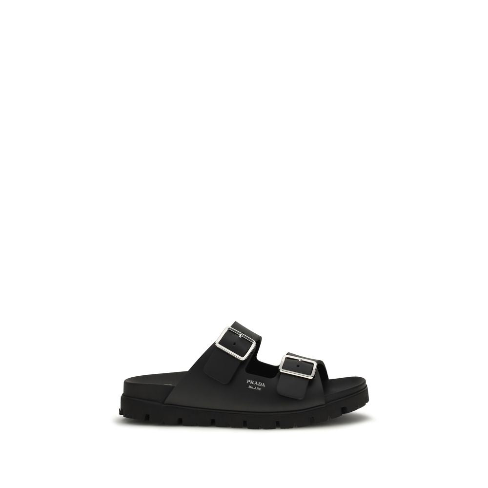 Black Calf Leather Bos Taurus Sandals