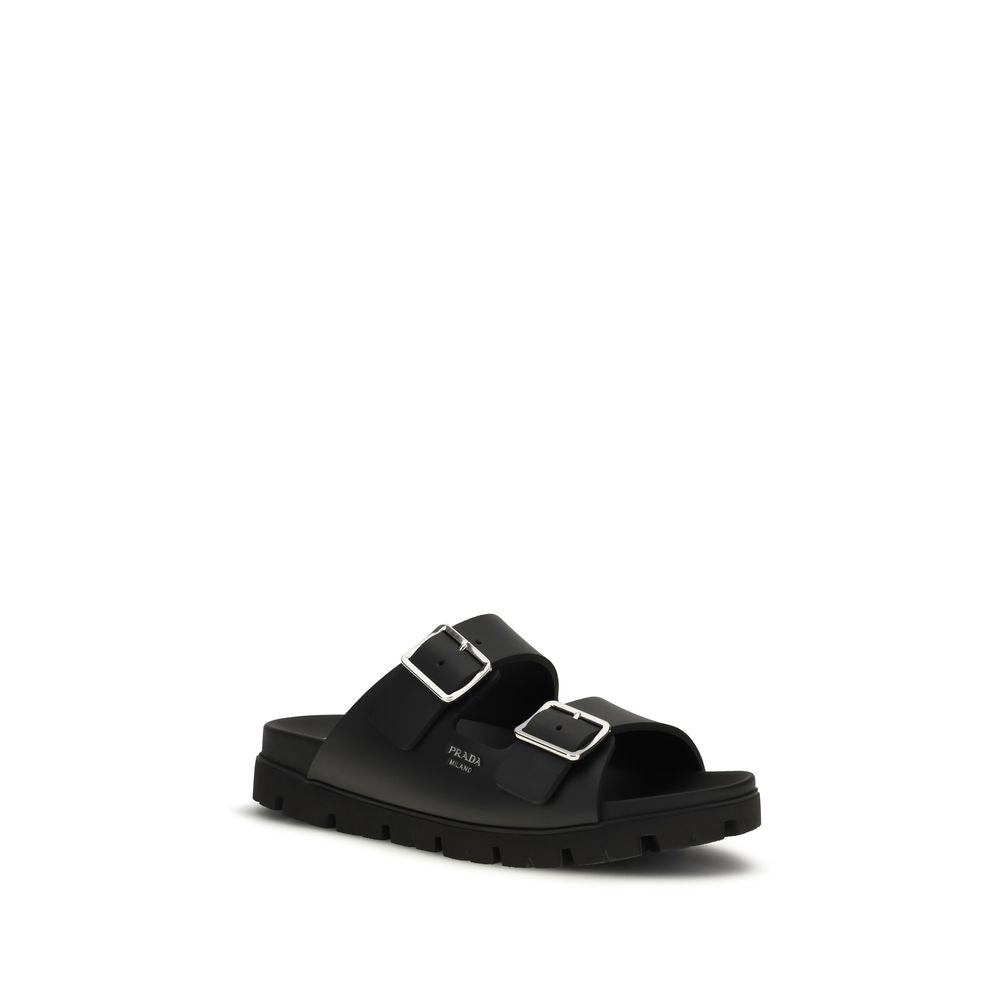 Black Calf Leather Bos Taurus Sandals