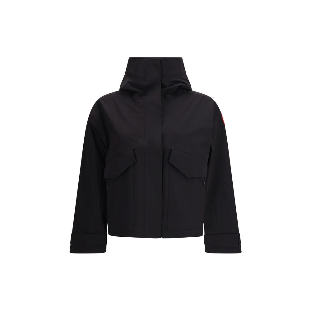 Black Recycled Polyamide Rain Coat