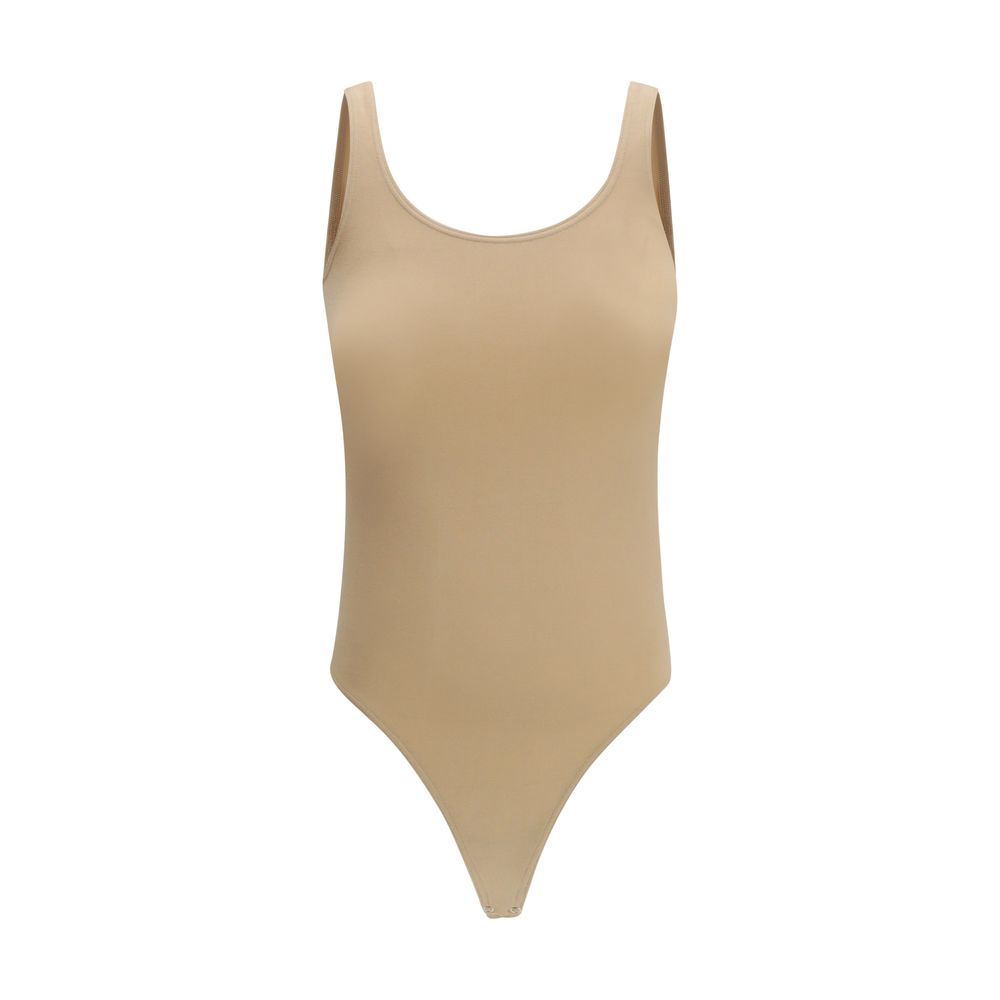 Beige Cotton Bodysuit