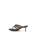 Brown Goatskin Stiletto Heel Sandals