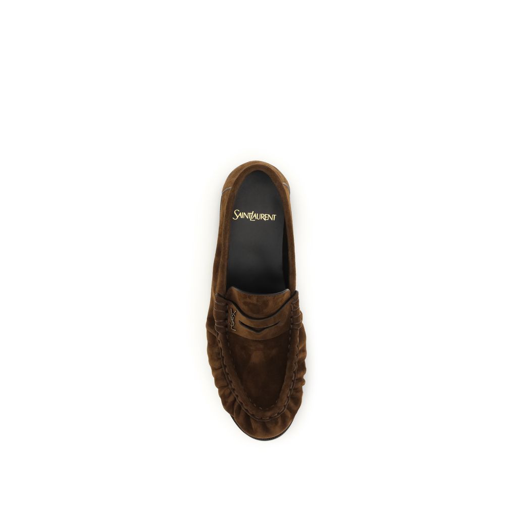 Brown Calf Leather Bos Taurus Slip-On Loafers
