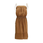 Beige Polyester Casual Dress