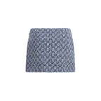 Blue Cotton Mini Skirt