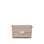 Beige Calf Leather Bos Taurus Shoulder Bag