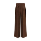 Brown Viscose Casual Pants