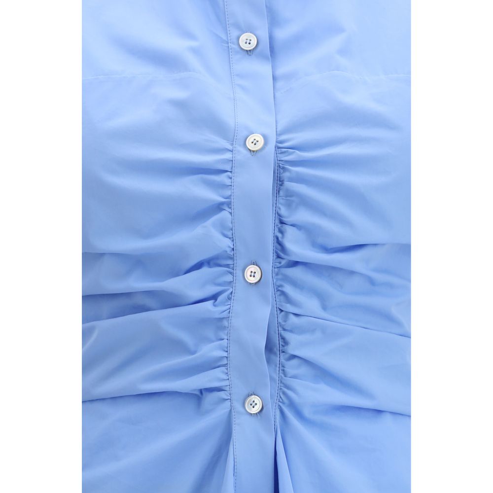 Blue Cotton Casual Dress