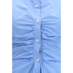 Blue Cotton Casual Dress