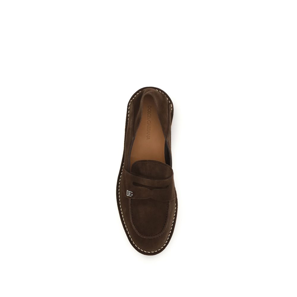 Brown Calf Leather Bos Taurus Slip-On Loafers