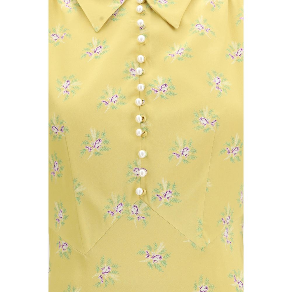 Bicolor Silk Casual Dress