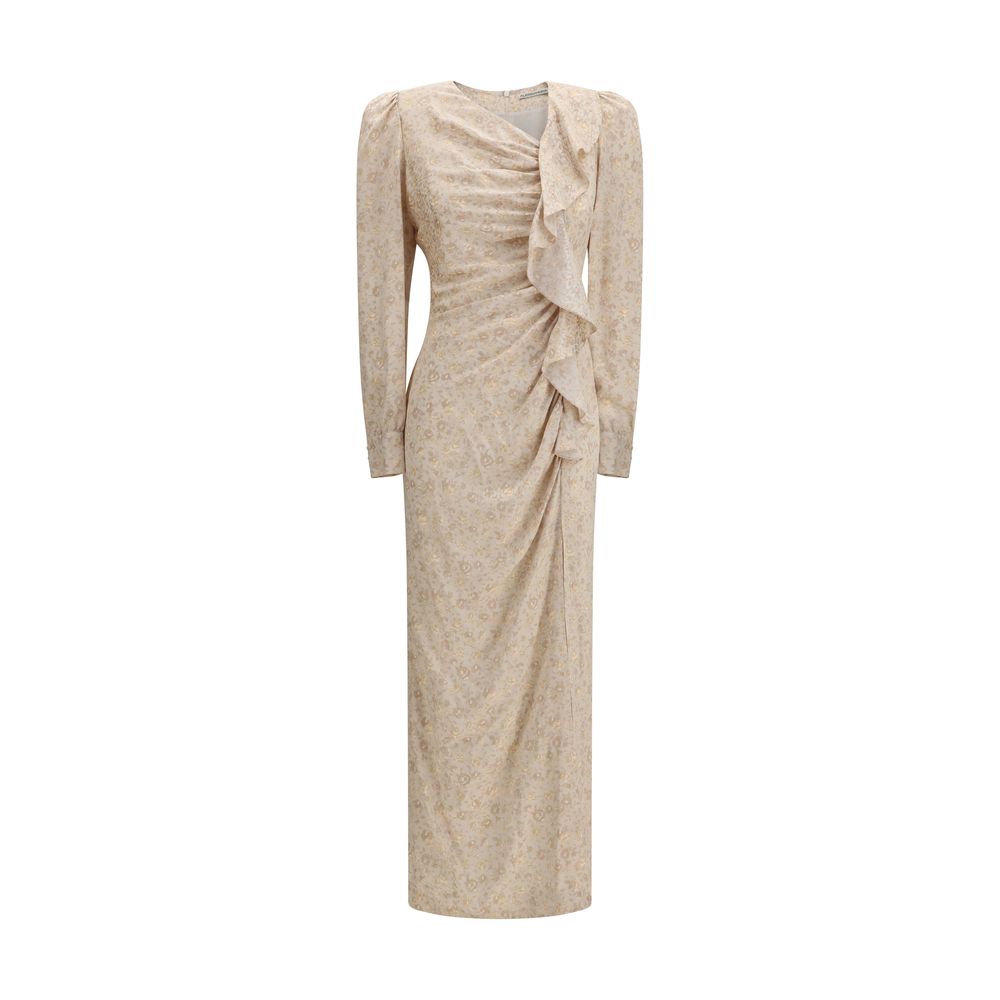 Beige Silk Casual Dress