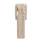 Beige Silk Casual Dress