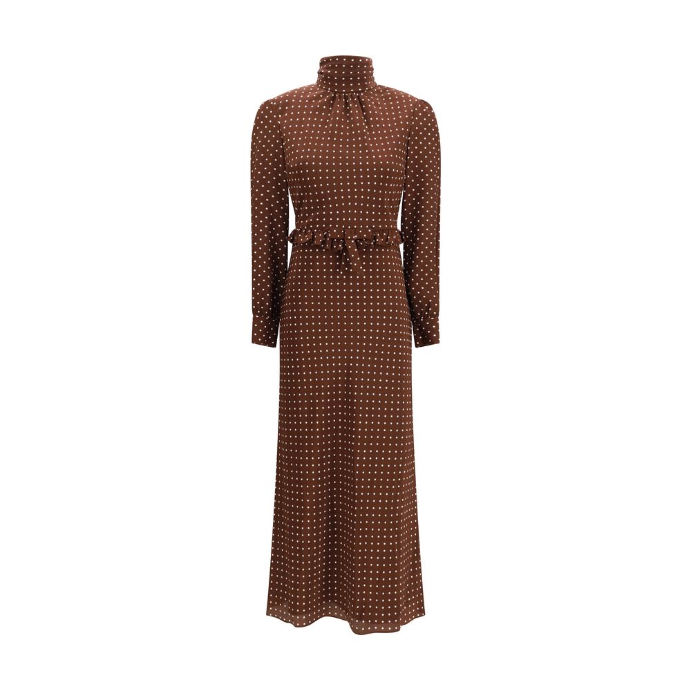 Brown Silk Casual Dress