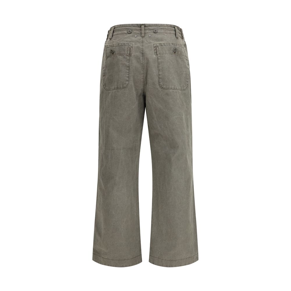 Bicolor Cotton Casual Pants