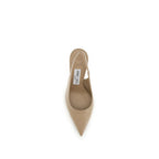 Beige Calf Leather Bos Taurus Platform Pumps