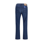 Blue Cotton Slim Fit Jeans