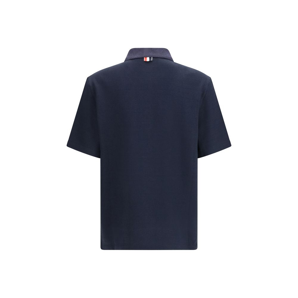 Blue Cotton Polo Shirt