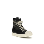 Black Calf Leather Bos Taurus High Top Sneakers