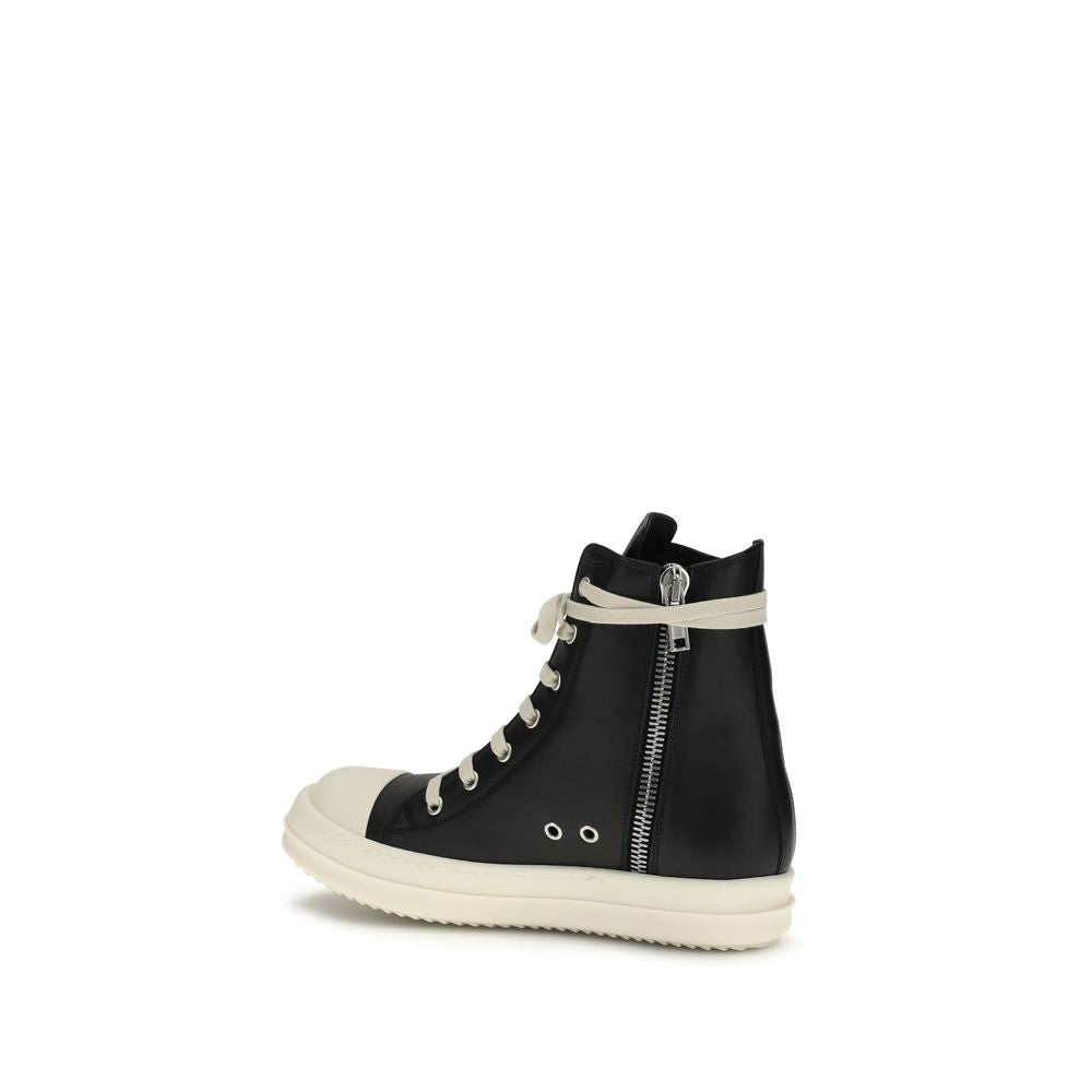Black Calf Leather Bos Taurus High Top Sneakers