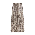 Multicolor Cotton Casual Pants